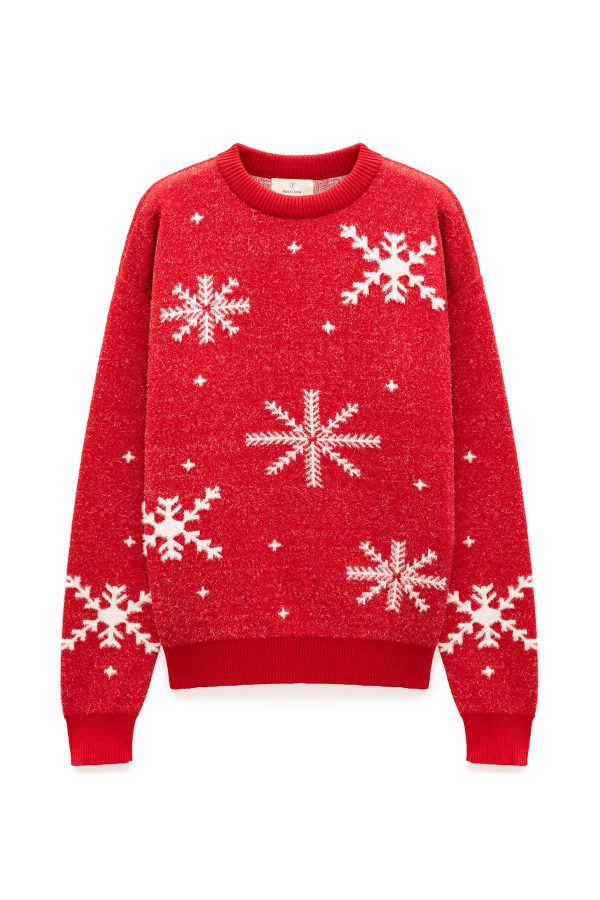 Kartanesi Desenli Unisex Yılbaşı Kazağı