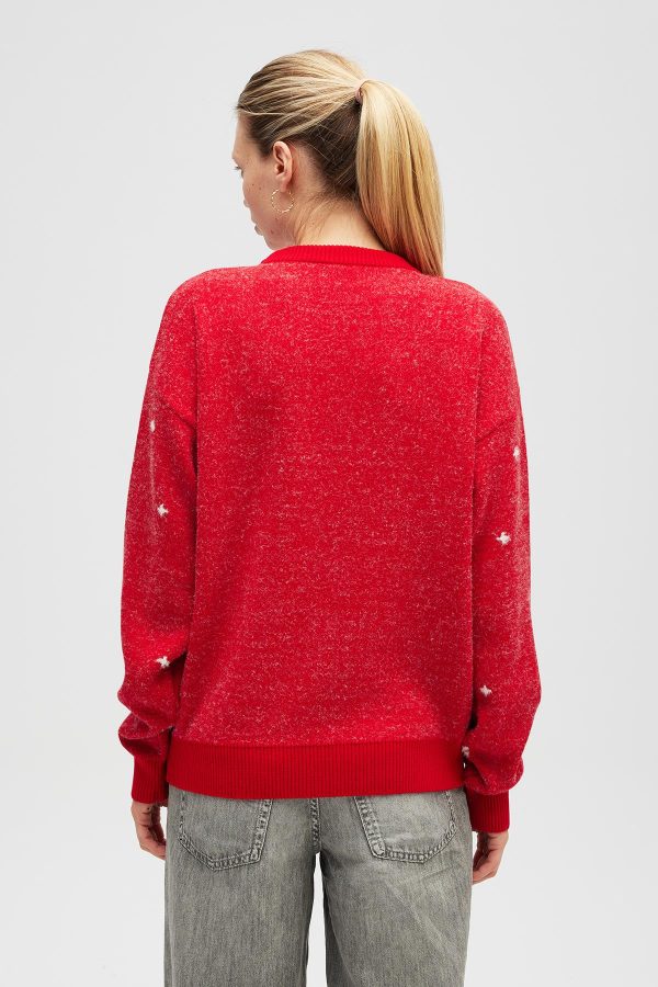 Kartanesi Desenli Unisex Yılbaşı Kazağı