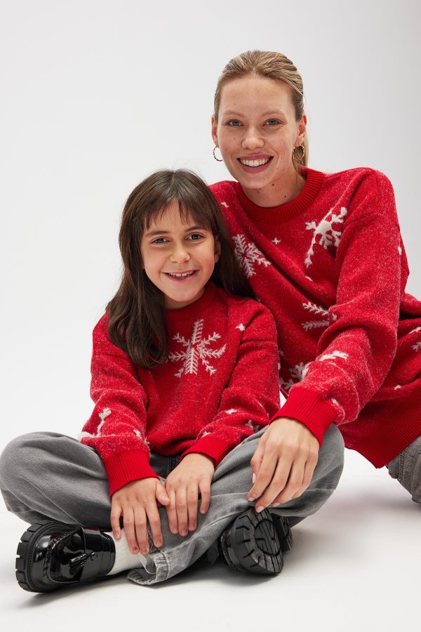 Kartanesi Desenli Unisex Yılbaşı Kazağı