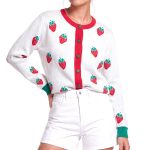 Peraluna Strawberry Hırka, Kadın Triko Hırka