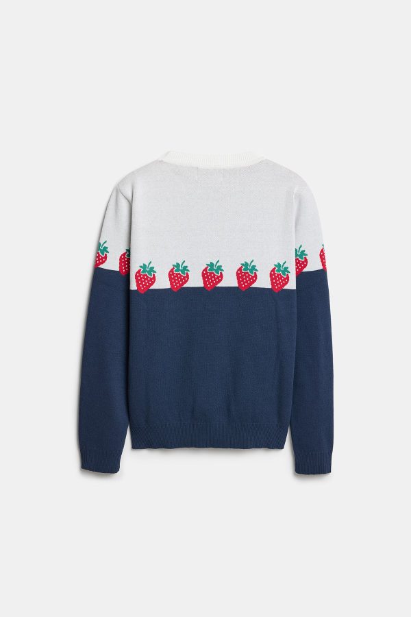 Peraluna Strawberry Kazak, O Yaka Kadın Triko Mevsimlik Kazak