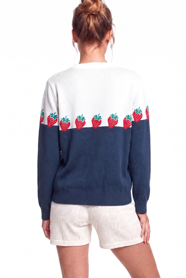 Peraluna Strawberry Kazak, O Yaka Kadın Triko Mevsimlik Kazak