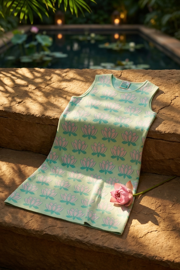 Peraluna Urban Lotus Elbise, Sıfır Kol, Yazlık Mini Elbise