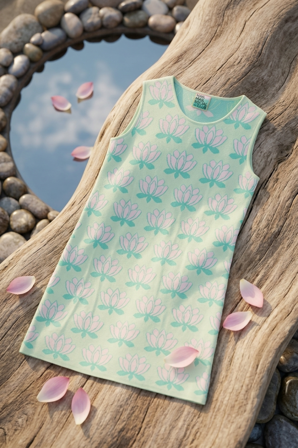 Peraluna Urban Lotus Elbise, Sıfır Kol, Yazlık Mini Elbise